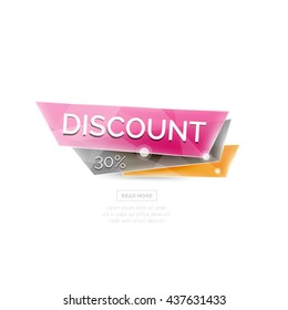 Website banner on white with sample text. Button with your promo text, sale symbol