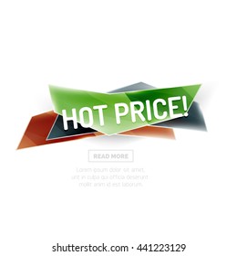 Website banner on white with sample text. Button with your promo text, sale symbol