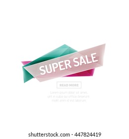 Banner del sitio web en blanco con texto de ejemplo. Botón con tu texto promocional, símbolo de venta