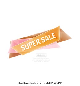 Website banner on white with sample text. Button with your promo text, sale symbol