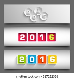 Website banner set of happy new year,2016.