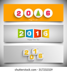 Website banner set of happy new year,2016.