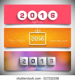 Website banner set of happy new year,2016.