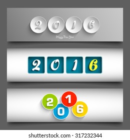 Website banner set of happy new year,2016.