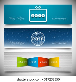 Website banner set of happy new year,2016.