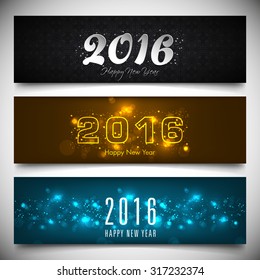 Website banner set of happy new year,2016.