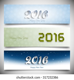 Website banner set of happy new year,2016.