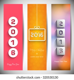 Website banner set of happy new year,2016.