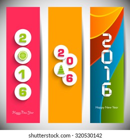 Website banner set of happy new year,2016.