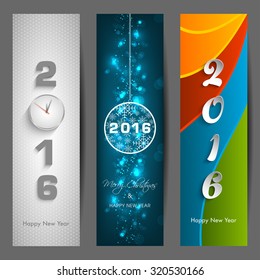 Website banner set of happy new year,2016.