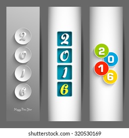Website banner set of happy new year,2016.