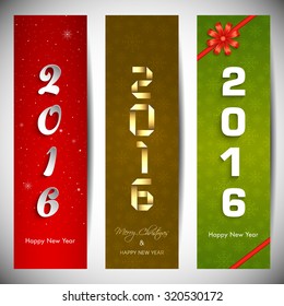Website banner set of happy new year,2016.