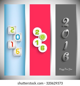 Website banner set of happy new year,2016.