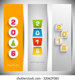 Website banner set of happy new year,2016.