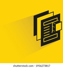 website and banner with shadow on yellow background