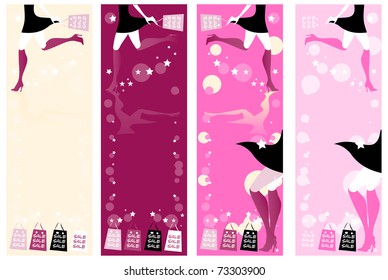 Website banner with shopping girl Sale Holidays