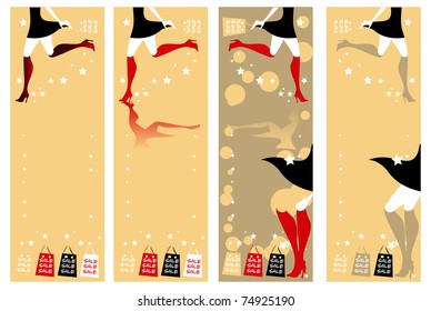 Website banner with shopping girl Sale Holidays
