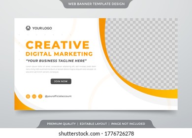 website banner template with clean minimalist style