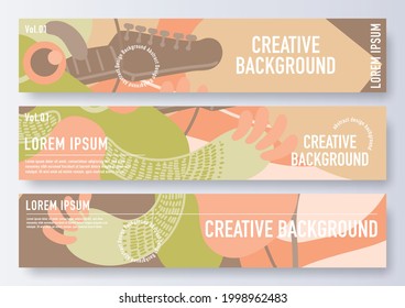 Website banner template design, beautiful trendy abstract design. Suitable for fashion sale and discount promotional social web banner.