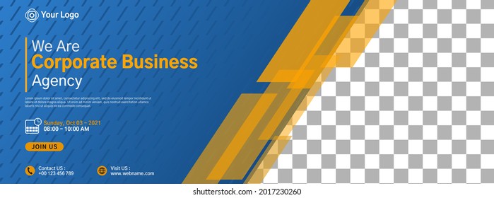 Website banner template design for Business webinar, marketing webinar, online class program, conference event, etc.