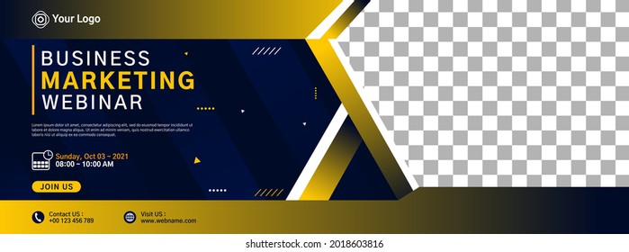 Website banner template design for Business webinar, marketing webinar, online class program, conference event, etc.