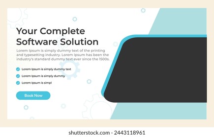 Website banner template design for software solution