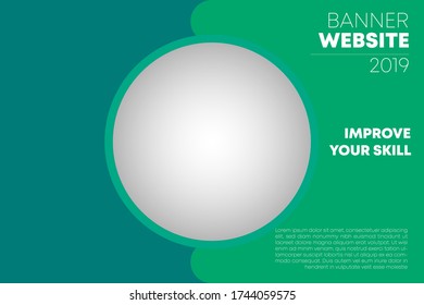 website banner template with green colour