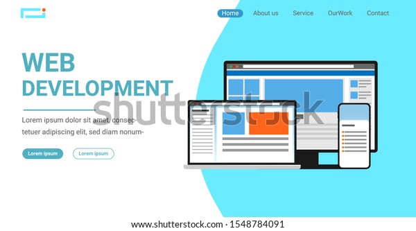 Website Banner Web Development Concept Stock Vector Royalty Free
