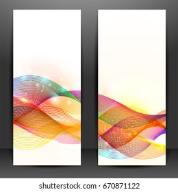Banderas de sitios web con ondas creativas coloridas y abstractas.