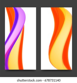 Banderas de sitios web con diseño creativo colorido de ondas abstractas.