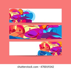 Website banners with space left for message.  vector illustration