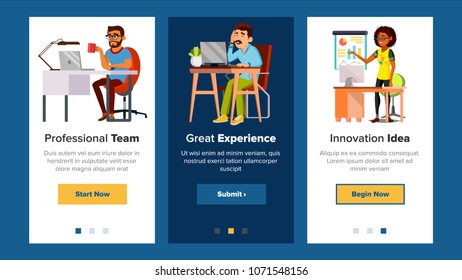 Website Banners Vector. Business Agency. Network Connection. Cartoon Person. Digital Developer. Illustration
