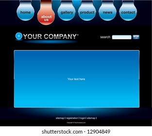 Website black blue template