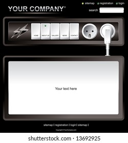 Website black electric layout template