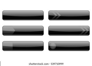 Website black menu buttons. Vector illustration isolated on white background.
