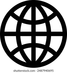 Website black outline icon vector