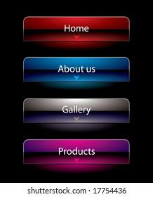 Website black vista style buttons set template