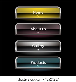 Website black vista style buttons set template