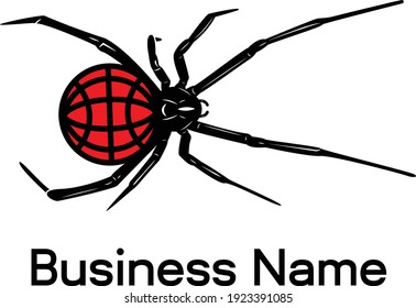 Website Black Widow Spider Logo Design