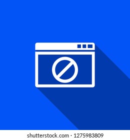 Website blocked icon with shadow , sign design
