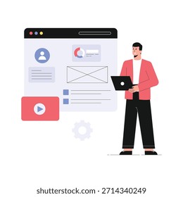 Website Blog  Vector Flat Illustration EPS 10 File	