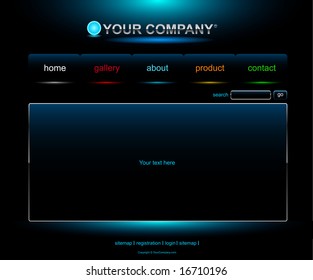 Website blue button bars set template