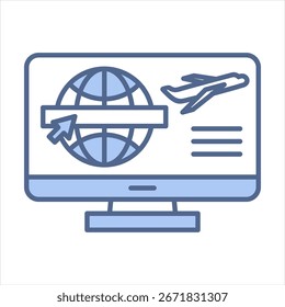 Ilustración vectorial de icono azul de Sitio web