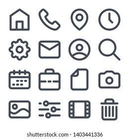 Website Bold Line Icons. Navigation Icons For Mobile Application Icon Set.