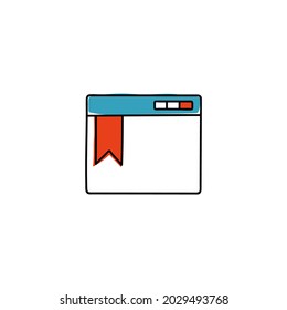 Website Bookmark icon in color icon, isolated on white background 