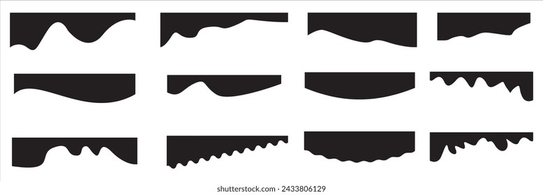 Website border, web page divider shapes. Geometric and organic separator headers for graphic design template - app, banner, page, poster, menu. Isolated Vector Illustration. EPS 10