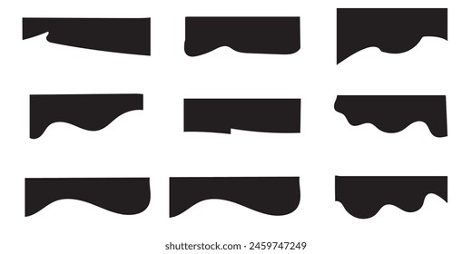Website border, web page divider shapes. Geometric and organic separator headers for graphic design template - app, banner, page, poster, menu. Isolated Vector Illustration. EPS 10