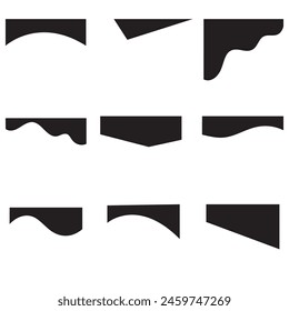 Website border, web page divider shapes. Geometric and organic separator headers for graphic design template - app, banner, page, poster, menu. Isolated Vector Illustration. EPS 10