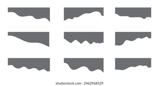 Website border, web page divider shapes. Geometric and organic separator headers for graphic design Website header, web page divider shapes ,Element for