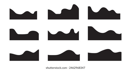 Website border, web page divider shapes. Geometric and organic separator headers for graphic design Website header, web page divider shapes ,Element for
